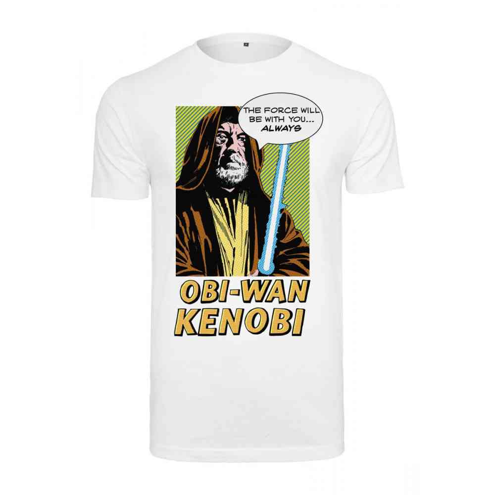 Merchcode Star Wars - ObiWan Kenobi Heren Tshirt - Wit